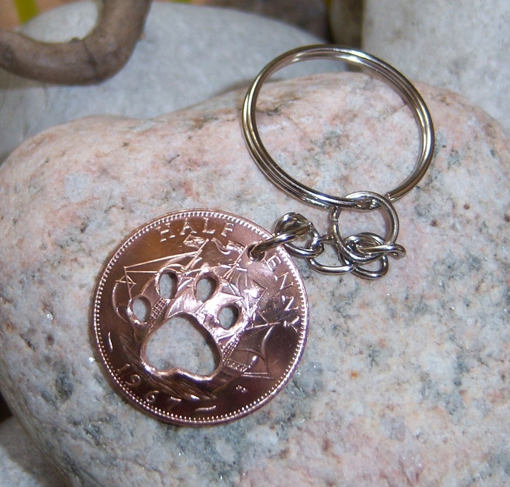 PAW HALFPENNY COIN KEYRING - Image 2