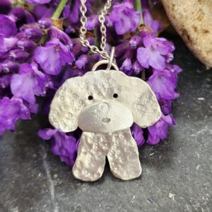 COCKERPOO/ POODLE / BICHON PENDANT IN STERLING SILVER