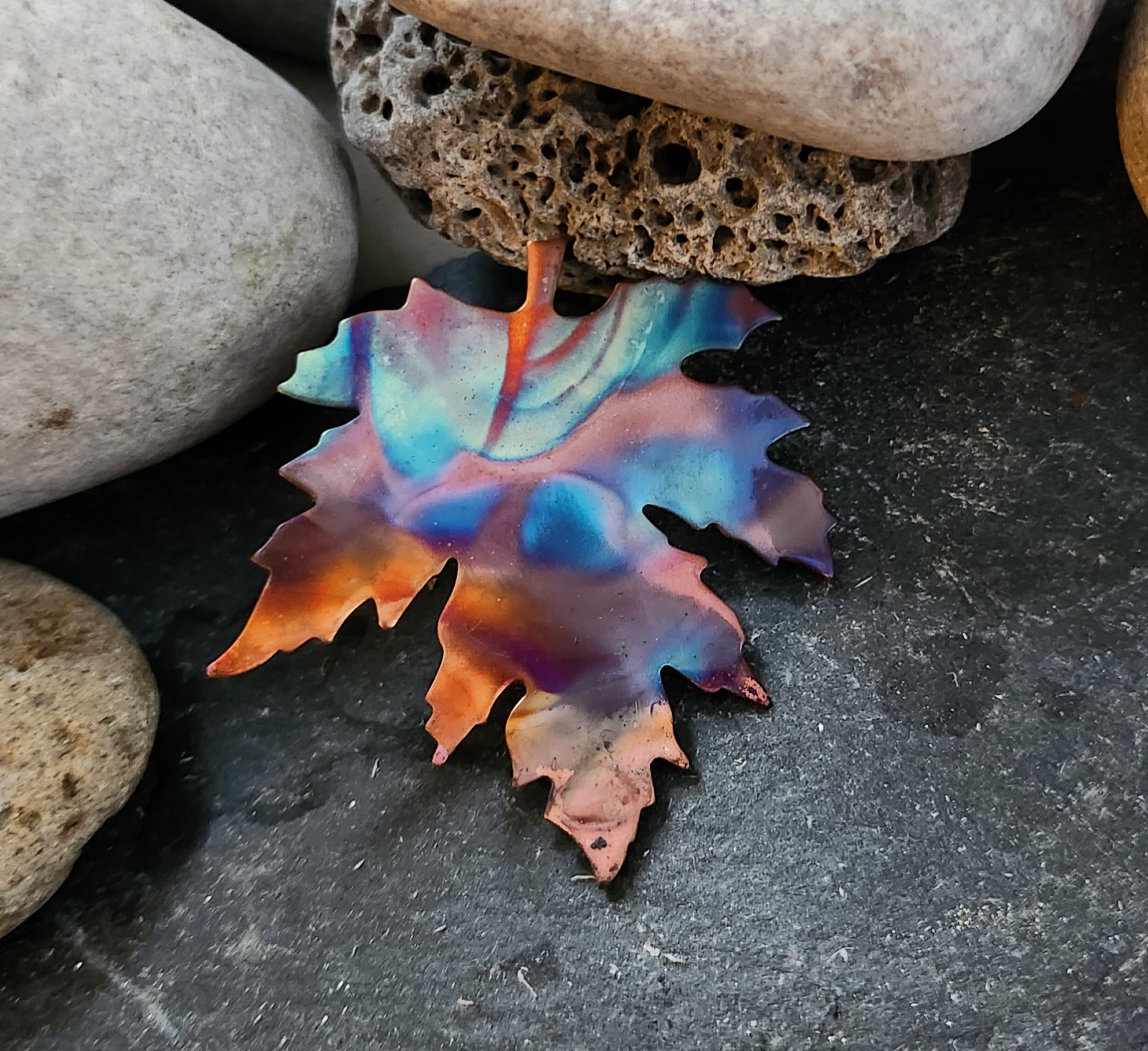 flame-painted-copper-leaf-brooch
