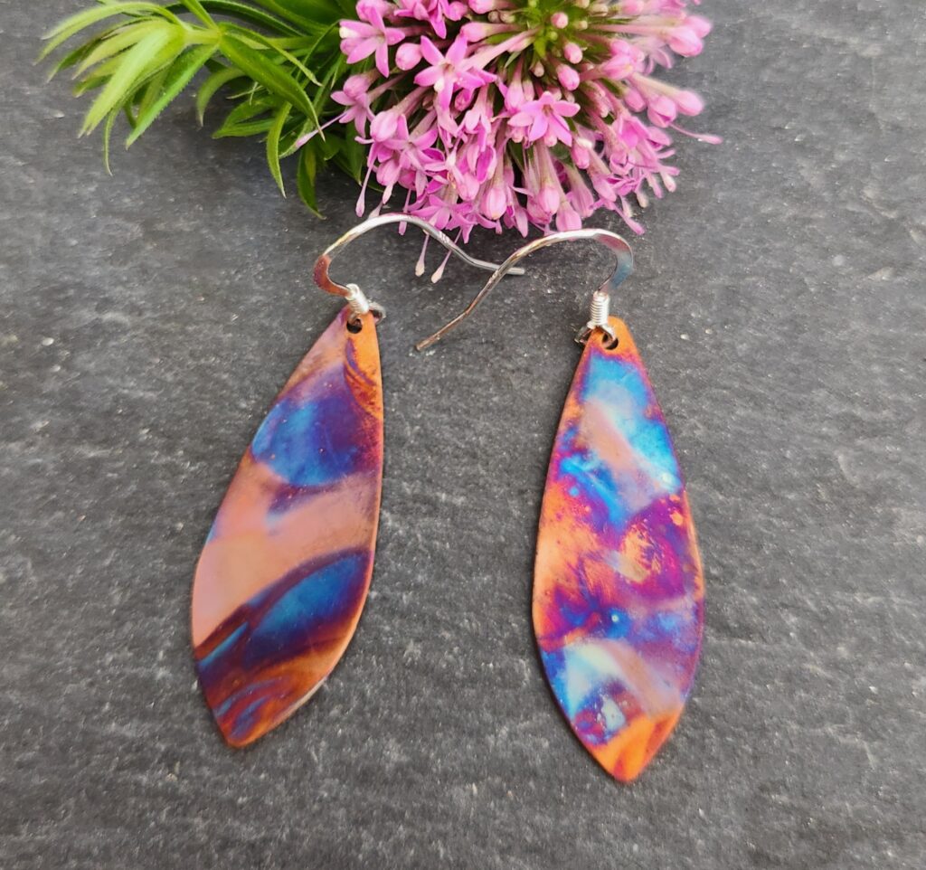 flame-painted-copper-earrings